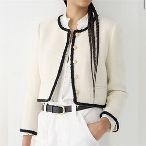 J. Crew NWT Louisa lady jacket ivory maritime tweed